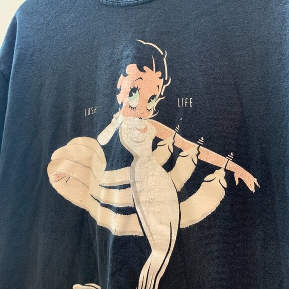 Betty Boop Vintage 1990s Lush Life Jerzees Tag Shirt - Size Large - Picture 3 of 7
